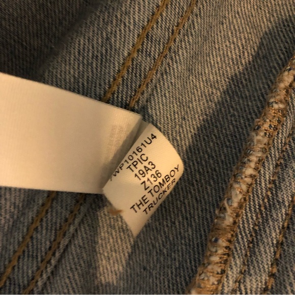 Lucky Brand Denim Jacket Distressed M The Tomboy Trucker Medium Womens Blue - Picture 5 of 5